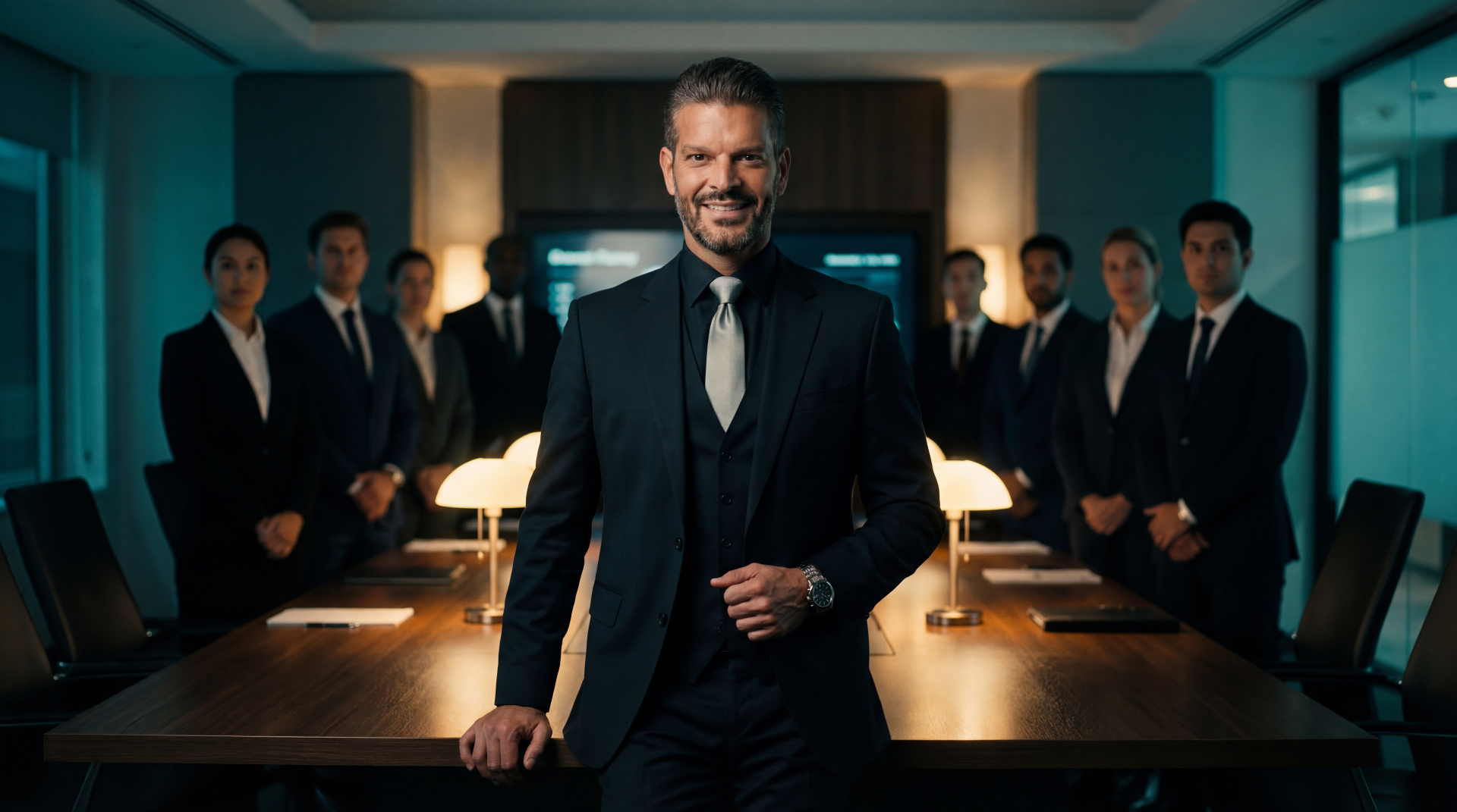 Dirc Zahlmann leading a boardroom of executives